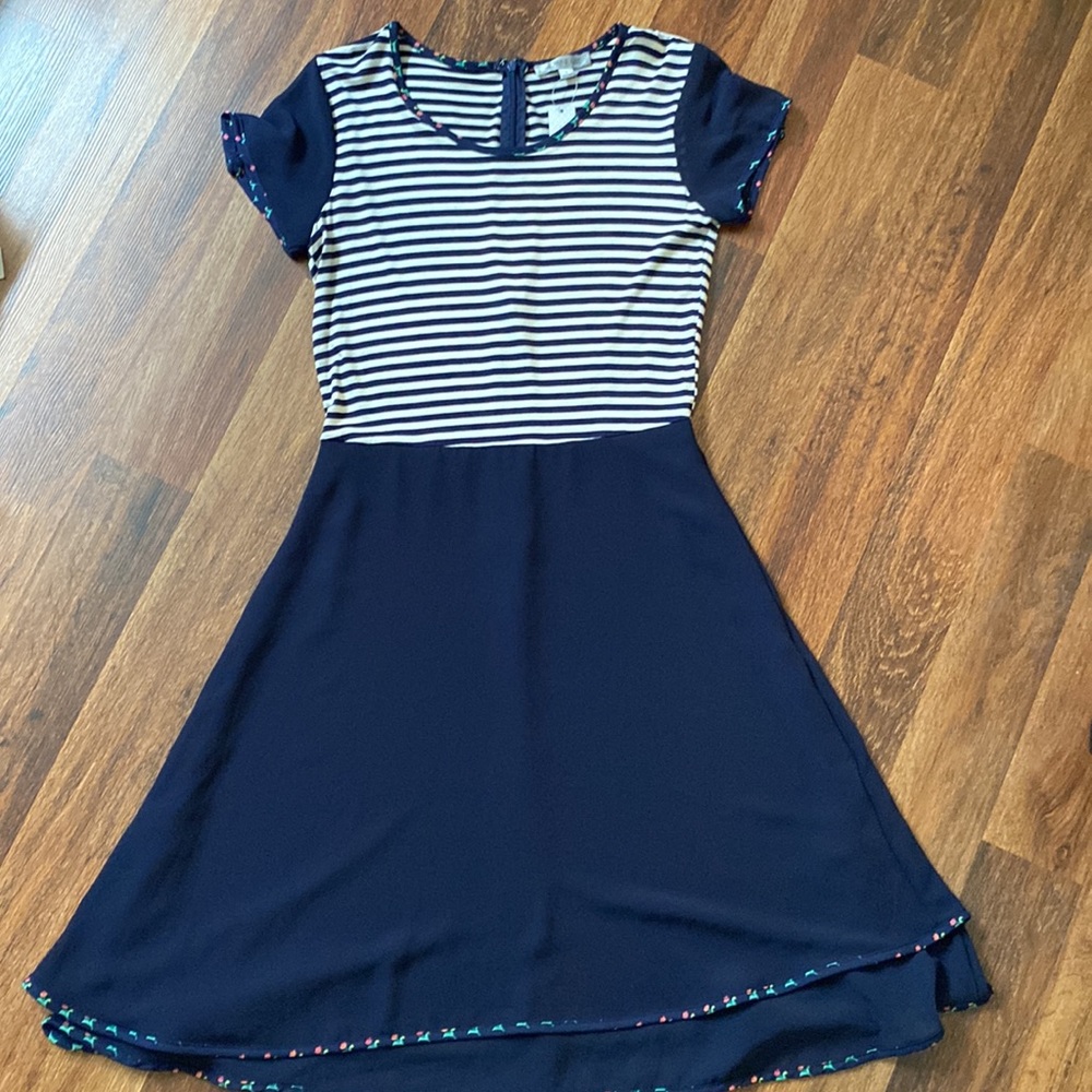 ModCloth Navy blue and White dress